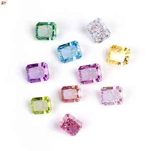 Factory Price Colorful Radiant Cut Crushed Ice Flower Cut High Carbon Diamond Cubic Zirconia Gemstone