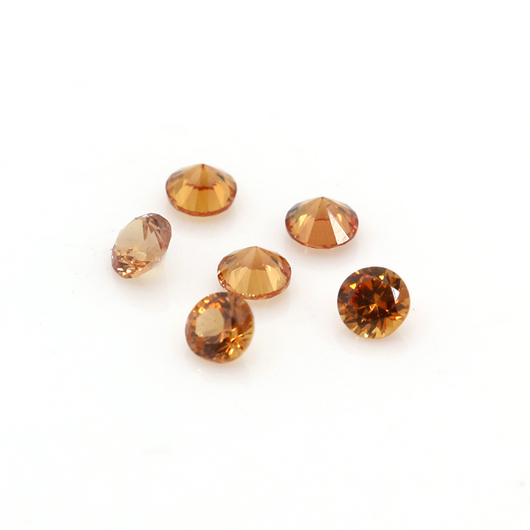 China Factory Price Semi-precious Stones Round Shape Natural Orange Sapphire Gemstone Per Carat Price