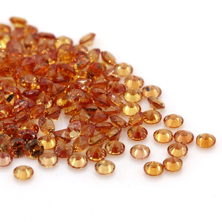 China Factory Price Semi-precious Stones Round Shape Natural Orange Sapphire Gemstone Per Carat Price