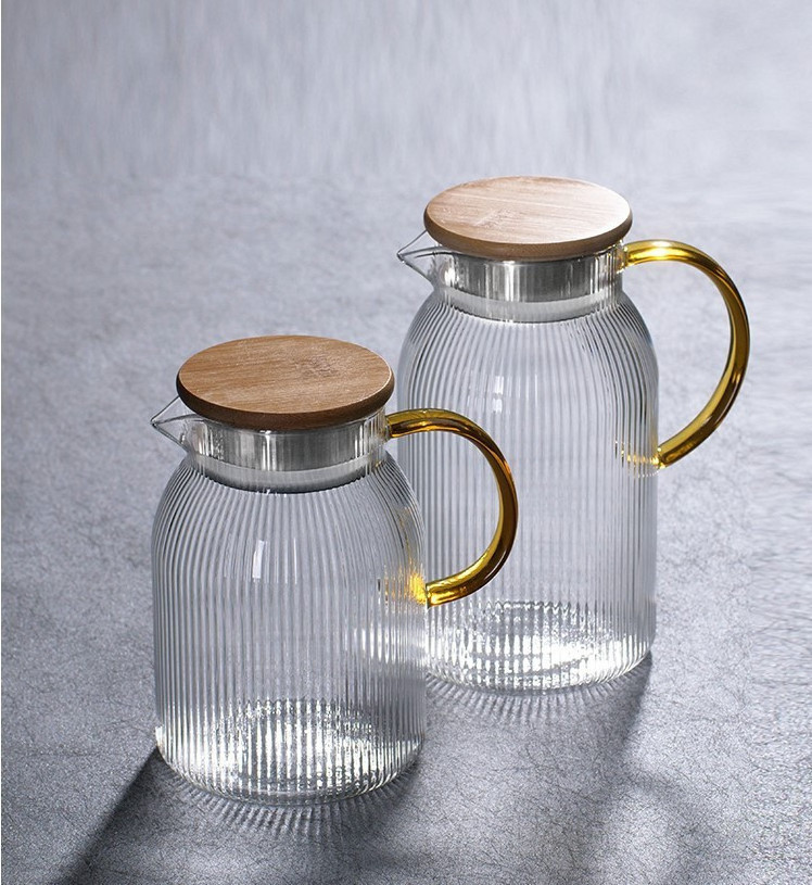 Factory wholesale gold-plated home decoration hotel cold kettle Water Tea Jug set glass water Cup