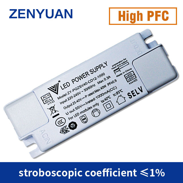 ZENYUAN Best Quality LED Down Light Spot Light Panel Light Driver with High PFC Surge2.5KV THD12%Waterproof Led Driver