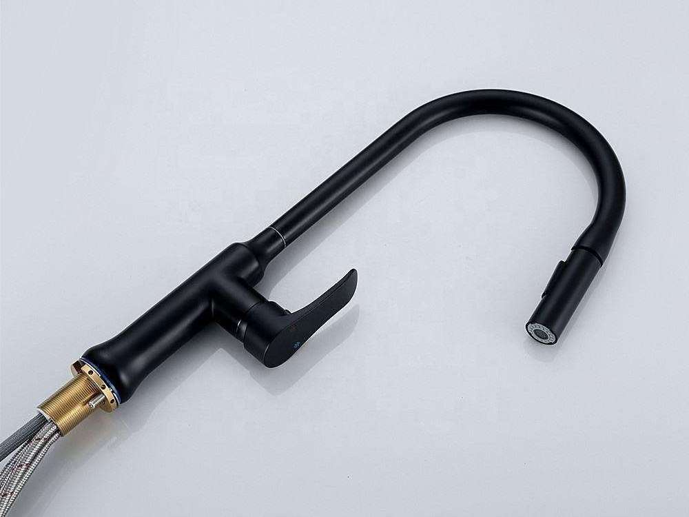 Hot and Cold Water Flexible Hoses for Single Handle Pull-out Kitchen Faucet and Sink Tap 2023 Brass Color Contemporary by Black