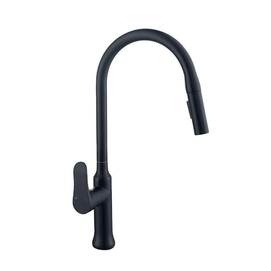 Hot and Cold Water Flexible Hoses for Single Handle Pull-out Kitchen Faucet and Sink Tap 2023 Brass Color Contemporary by Black