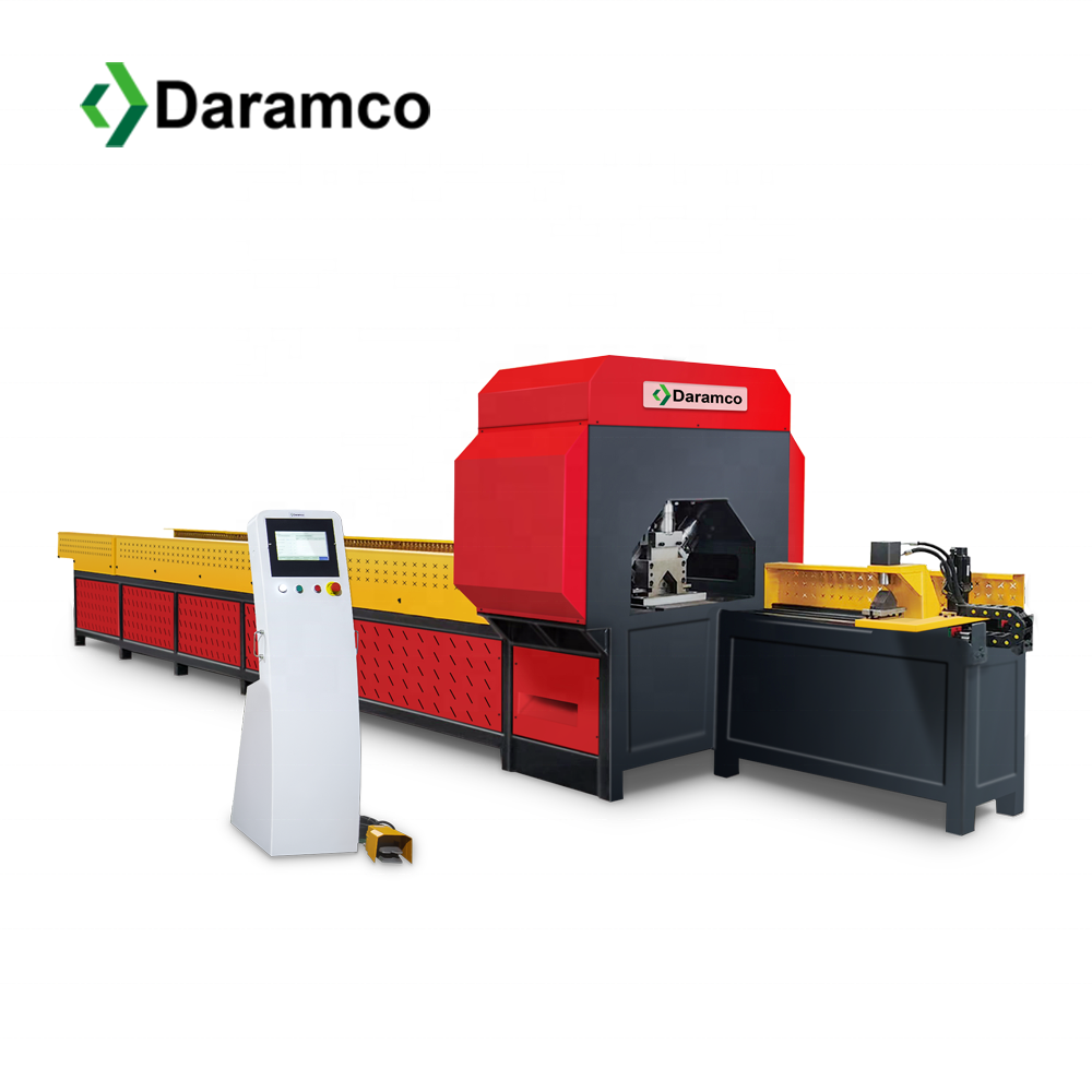 Daramco Hydraulic Steel Tube Hole Square Punch automatic pipe punching Hydraulic Pipe Punching Machine