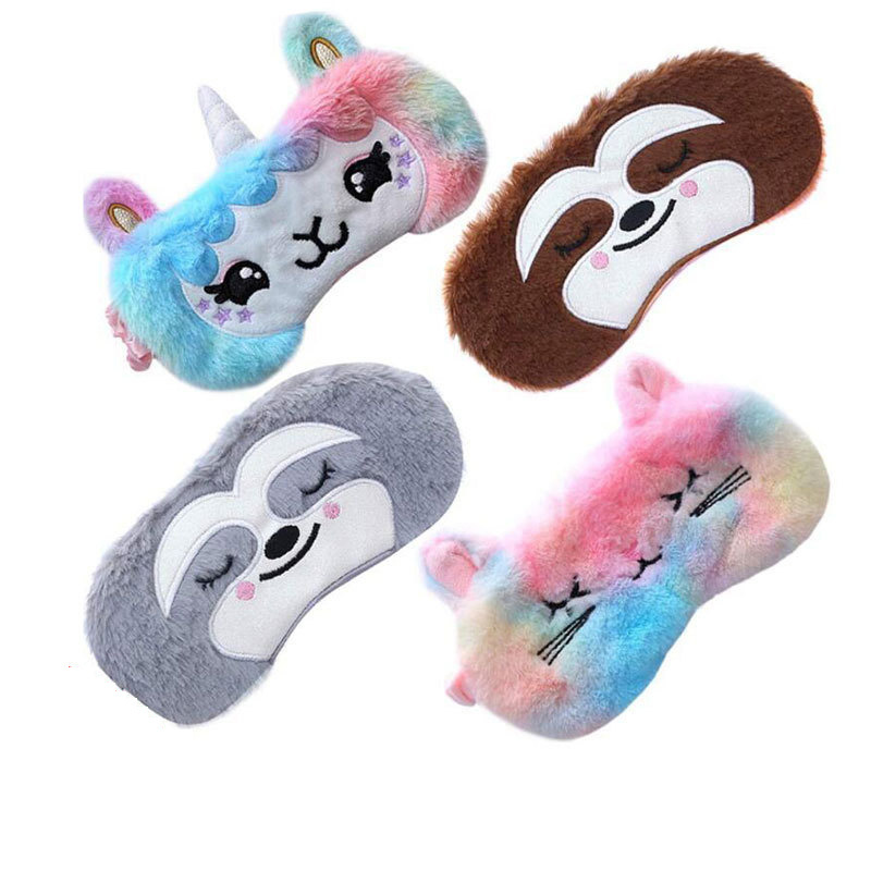 Cartoon Party Eye Mask Variety Sleeping Mask Plush Cover Eyeshade Relax Mask for Travel Home Kids Gift Cute Blindfolds