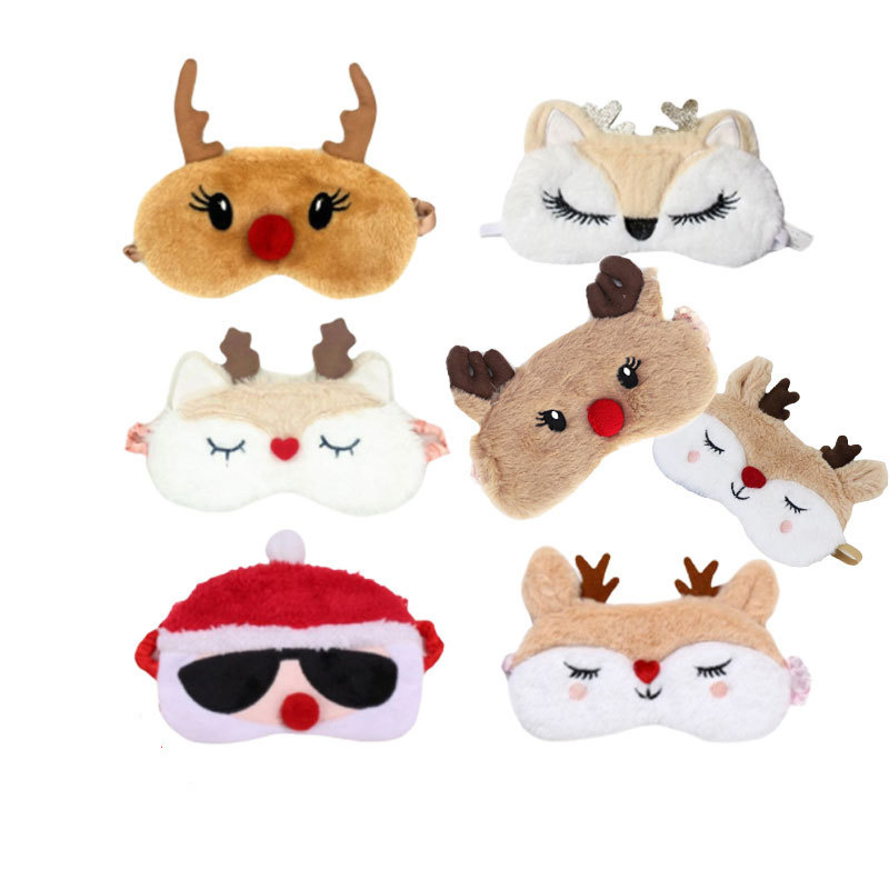 Cartoon Party Eye Mask Variety Sleeping Mask Plush Cover Eyeshade Relax Mask for Travel Home Kids Gift Cute Blindfolds