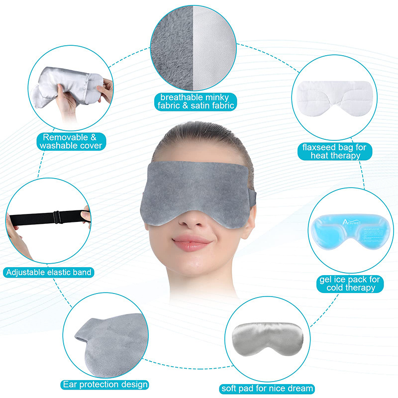 Custom Cooling Eye Mask Solid Gel Heat Eye Mask for Puffiness Reusable Cold Eye Mask for Compress