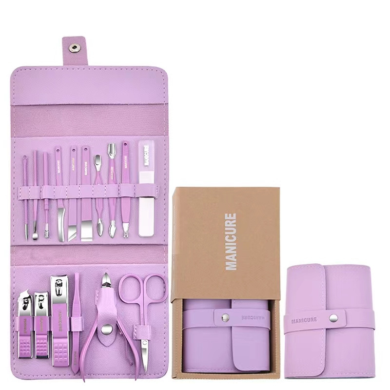 Professional 16 pieces manicure set tools manicure kits case manicure pedicure tools set  beauty tools