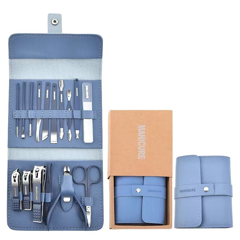 Professional 16 pieces manicure set tools manicure kits case manicure pedicure tools set  beauty tools