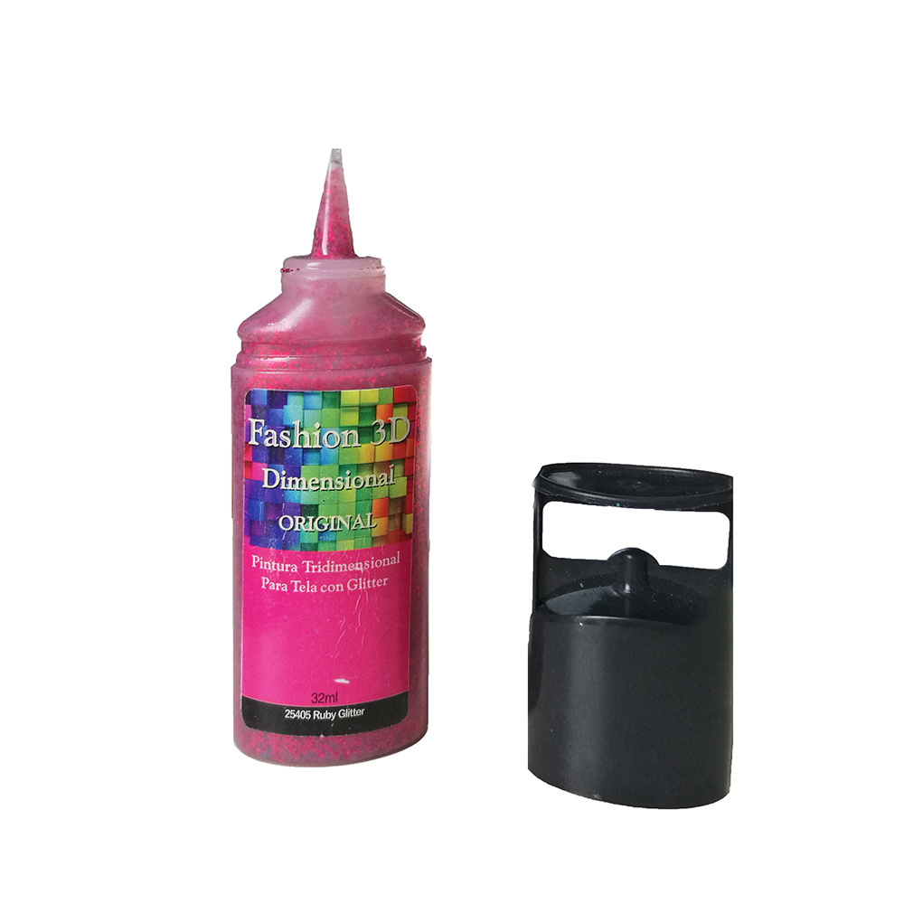 Permanent 3D Glitter Fabric Paint For Clothing & Paper Crafts