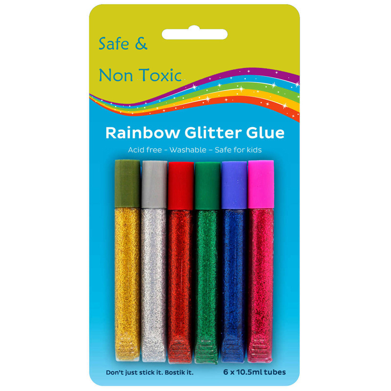 6 Pack Washable Glitter Glue Pens Art Christmas for Kids Kids DIY Art Craft Toys Other Holiday Supplies 5000 Sets Blister Card