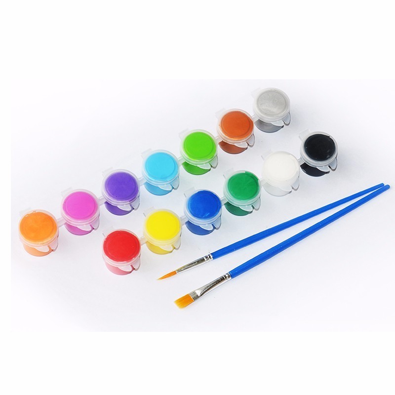 13 Colors Multipurpose Kids Crafting Acrylic Paint with Glitter Paint included