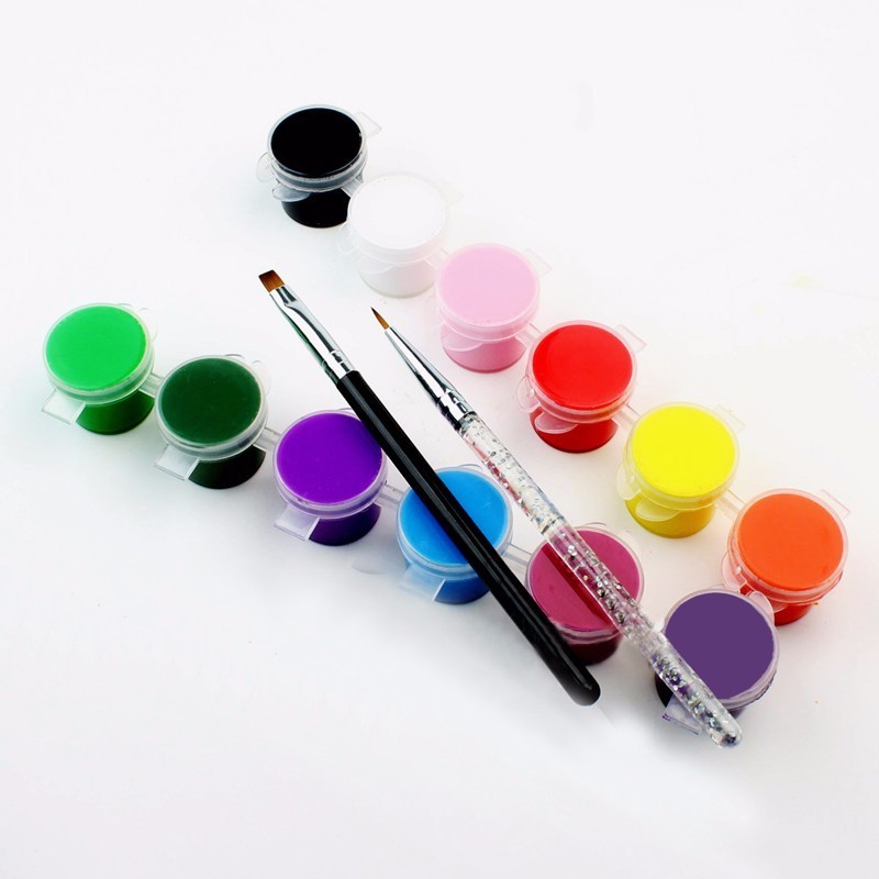 13 Colors Multipurpose Kids Crafting Acrylic Paint with Glitter Paint included