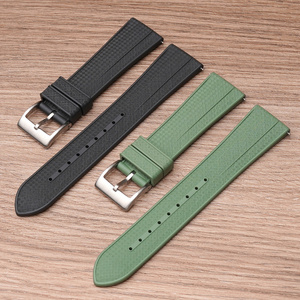 Custom Logo 20mm 22mm FKM Rubber Watch Strap Classic Fluororubber Tropical Wristband Watch Bands For Seiko For Longines