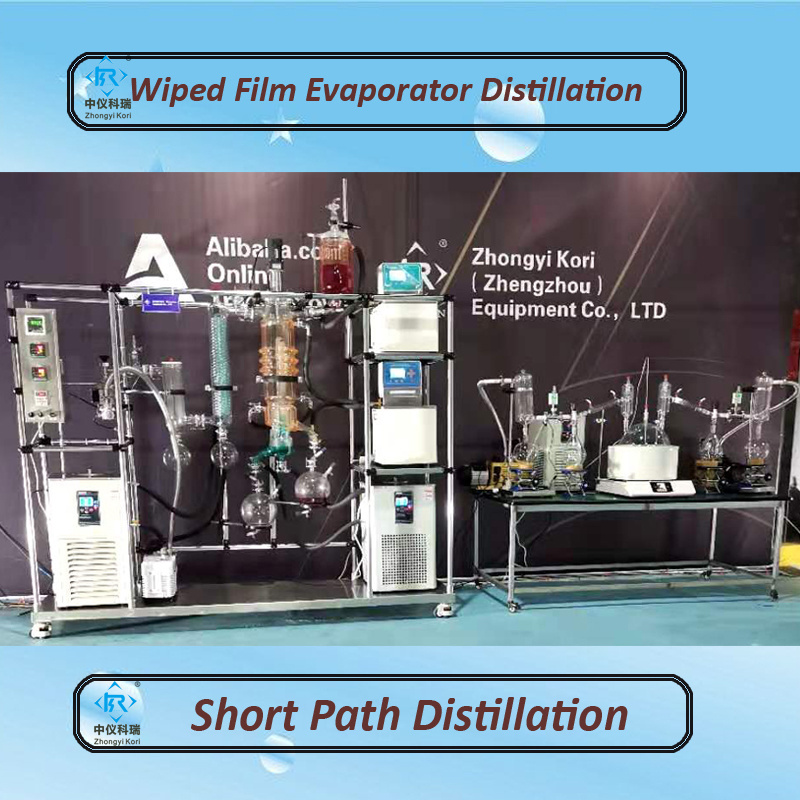 Laboratory Short path distillation with heating mantle with condenser head with cold trap ( Vacuum pump and chiller optional