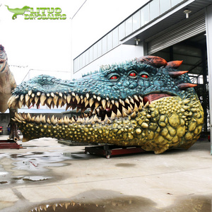 Big Halloween Animatronics Robot Simulation Animal Model Crocodile Head