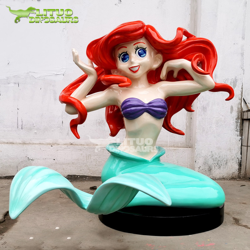 Park Fiberglass Life Size Mermaid Statues