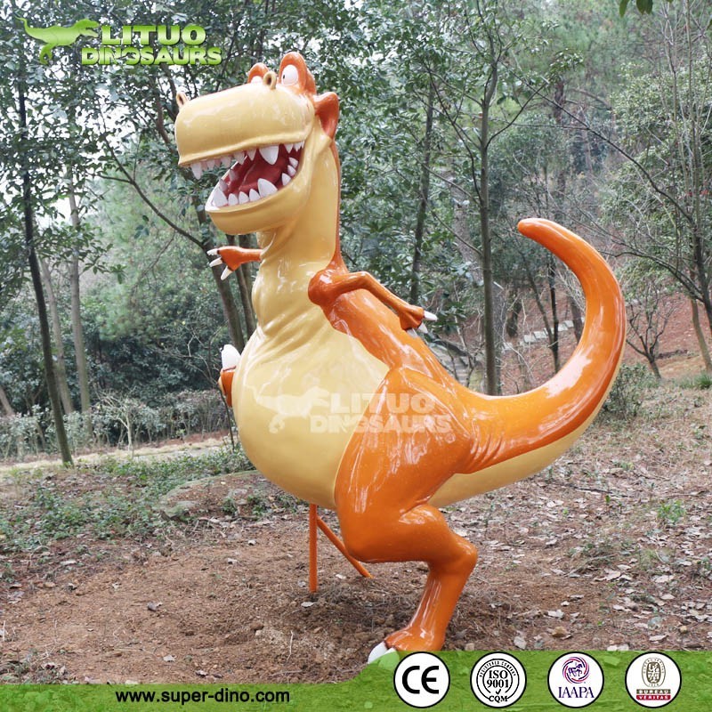 Park Interactive Funny Cartoon Dinosaur Play Swing Model