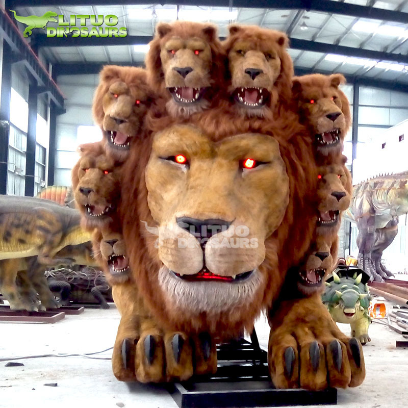 Customized Model Big Animal Lion Head Haunted House Theme Park Animatronics