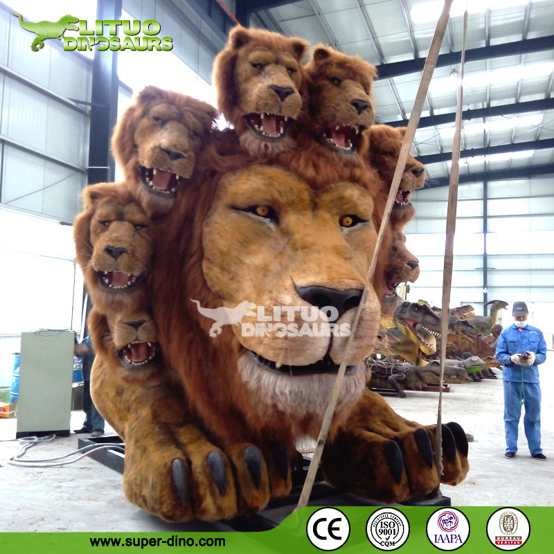 Customized Model Big Animal Lion Head Haunted House Theme Park Animatronics