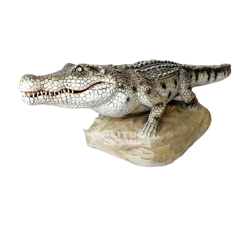 Simulation Motorized Jungle Animated Crocodile Life Size Animatronic Animal Model