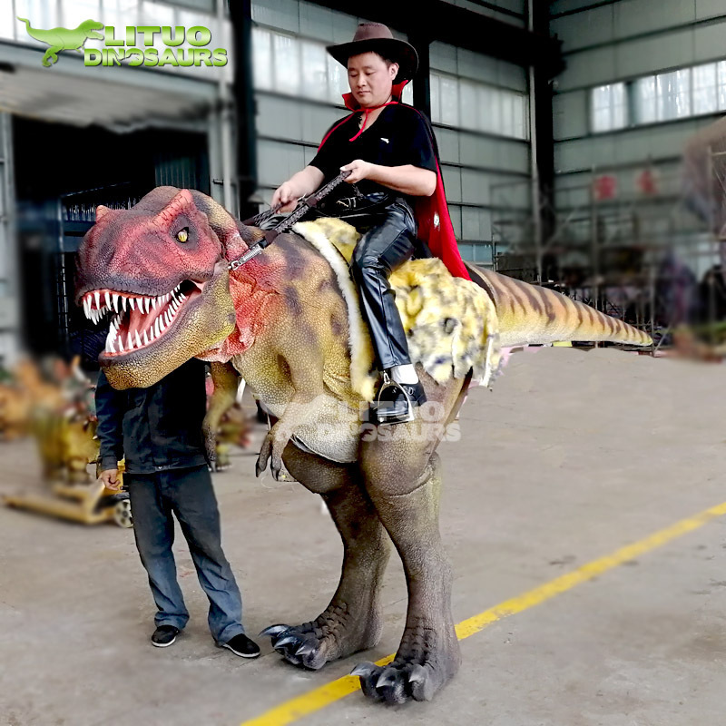 Life-size Real Light Weight Robot Adult Hidden Legs Dinosaur Costumes Suit Rides for Sale