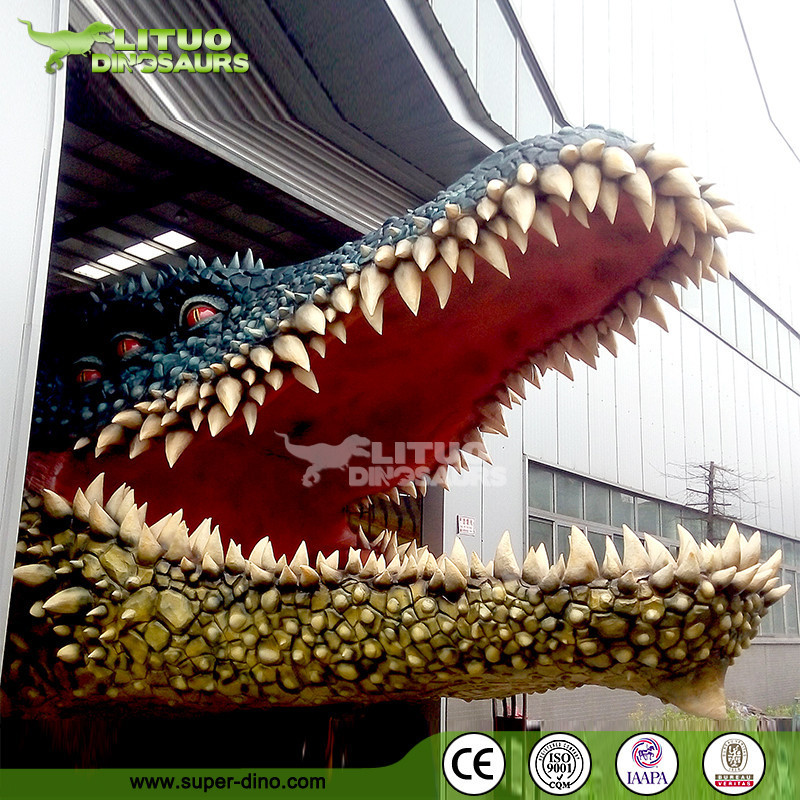 Big Halloween Animatronics Robot Simulation Animal Model Crocodile Head