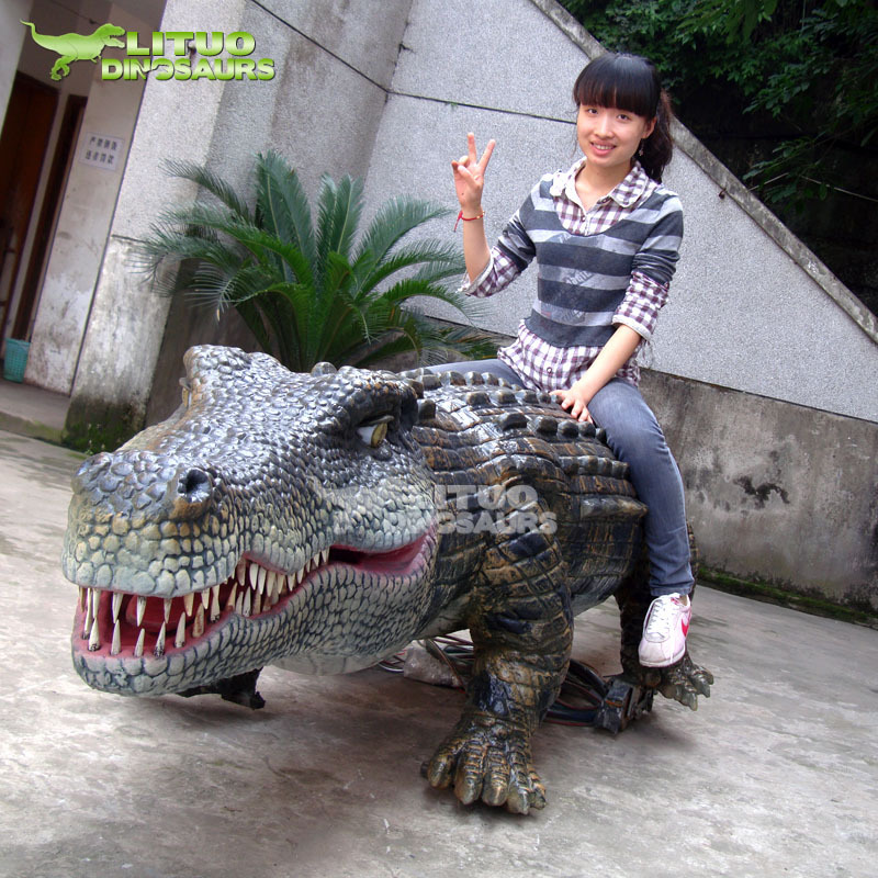 Simulation Motorized Jungle Animated Crocodile Life Size Animatronic Animal Model