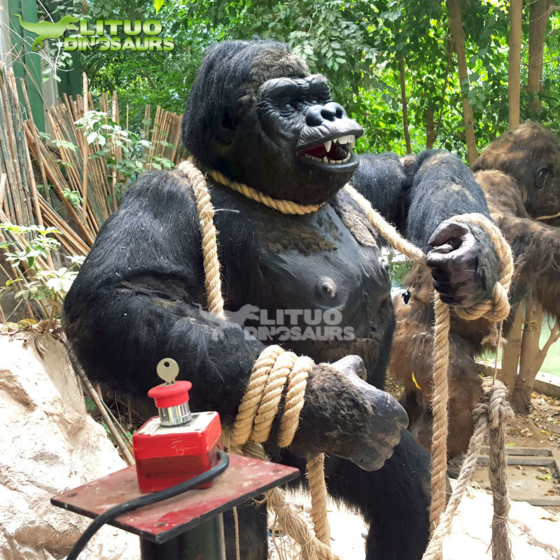 Shopping  Center Attractions Realistic Animatronic Moving Animal Gorilla Model