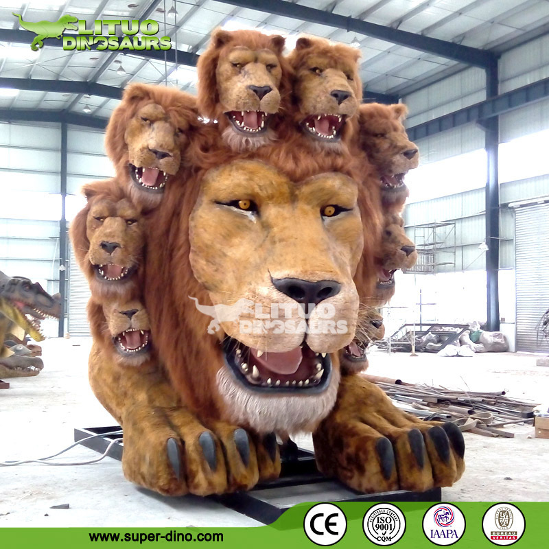 Customized Model Big Animal Lion Head Haunted House Theme Park Animatronics