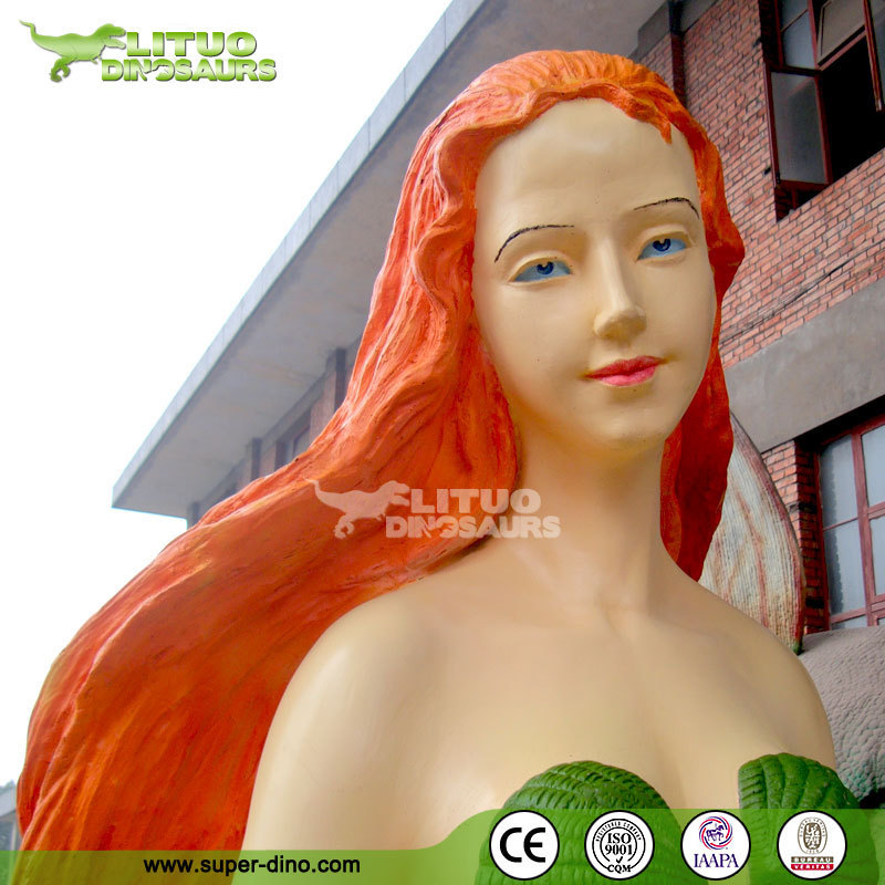 Park Fiberglass Life Size Mermaid Statues