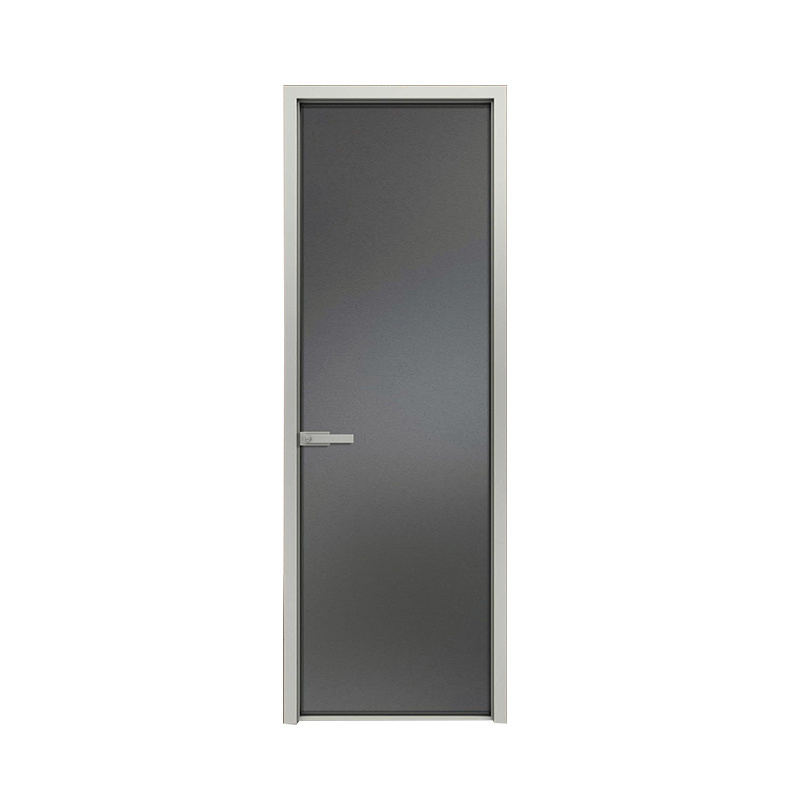 Zoyima aluminum alloy interior glass black toilet door glass sliding shower bathroom door