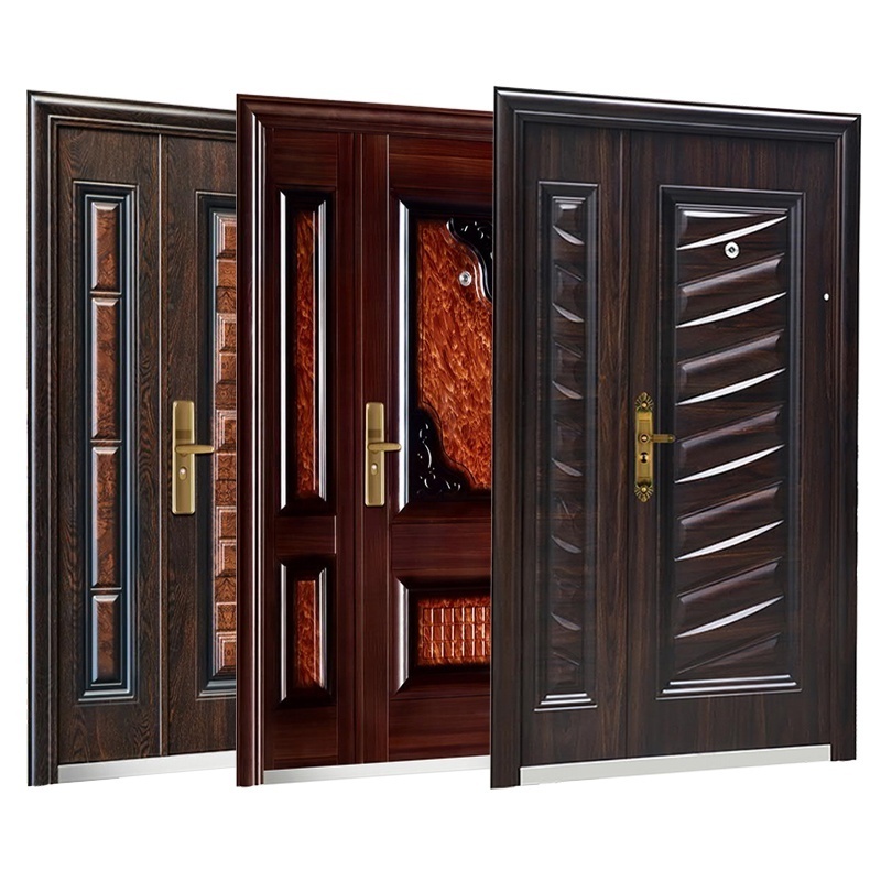 Wholesale And Retail Style Steel door, front door ,One And Half chinese doors For The metal security door