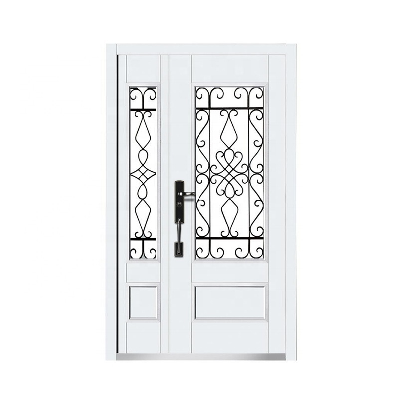 ZOYIMA French exterior double glazing security door  soundproof iron door American Glass Door