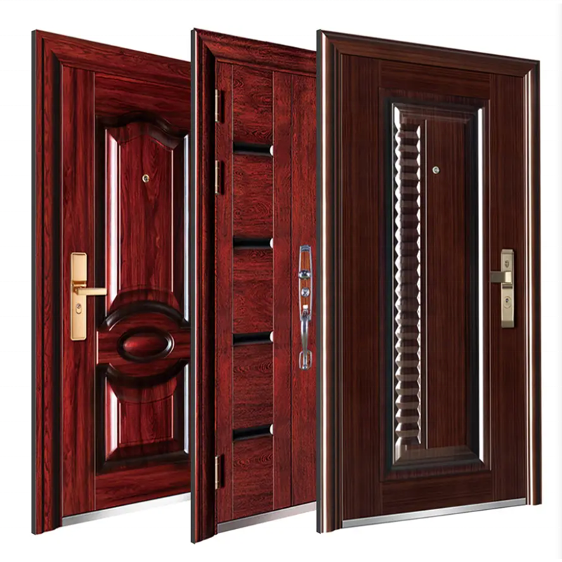 Chinese Armored Steel Metal Door One and Half Design Exterior Front steel door for home main entrance for home