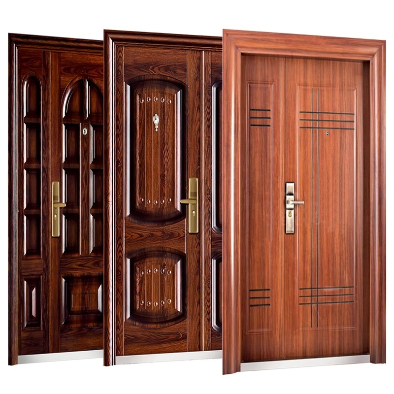 Wholesale And Retail Style Steel door, front door ,One And Half chinese doors For The metal security door