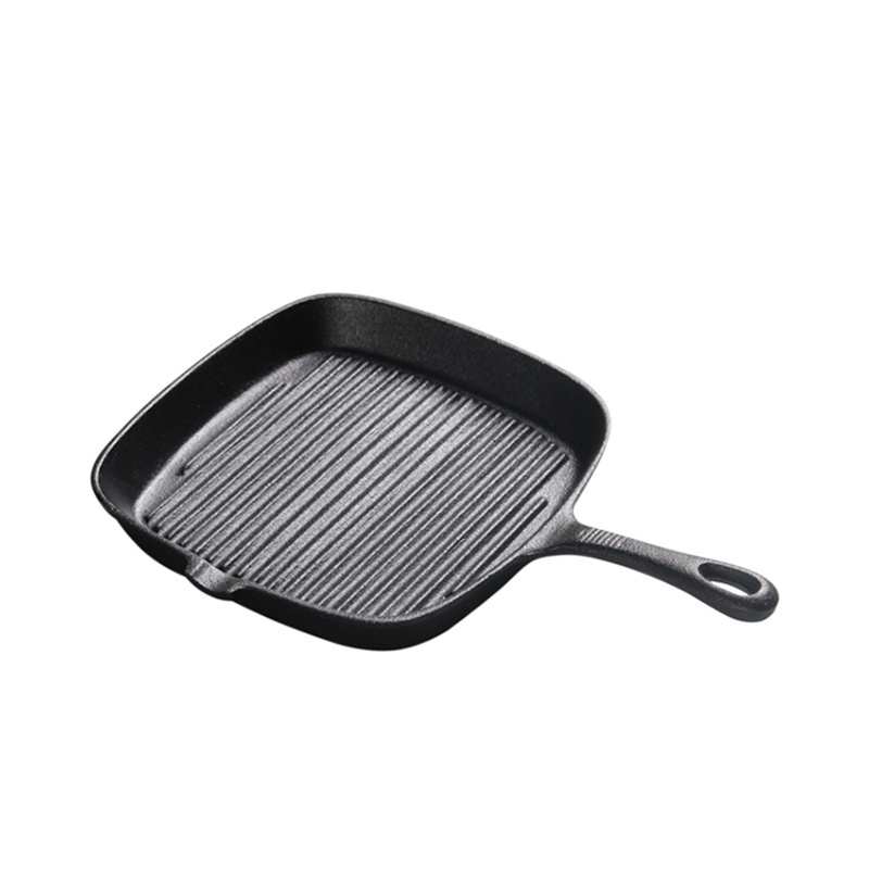 Steak With Handle Frying Picnic Cookware Multifunctional Kitchen Camping Grill Pan Easy Clean For Stove Cast Iron Home Non Stick