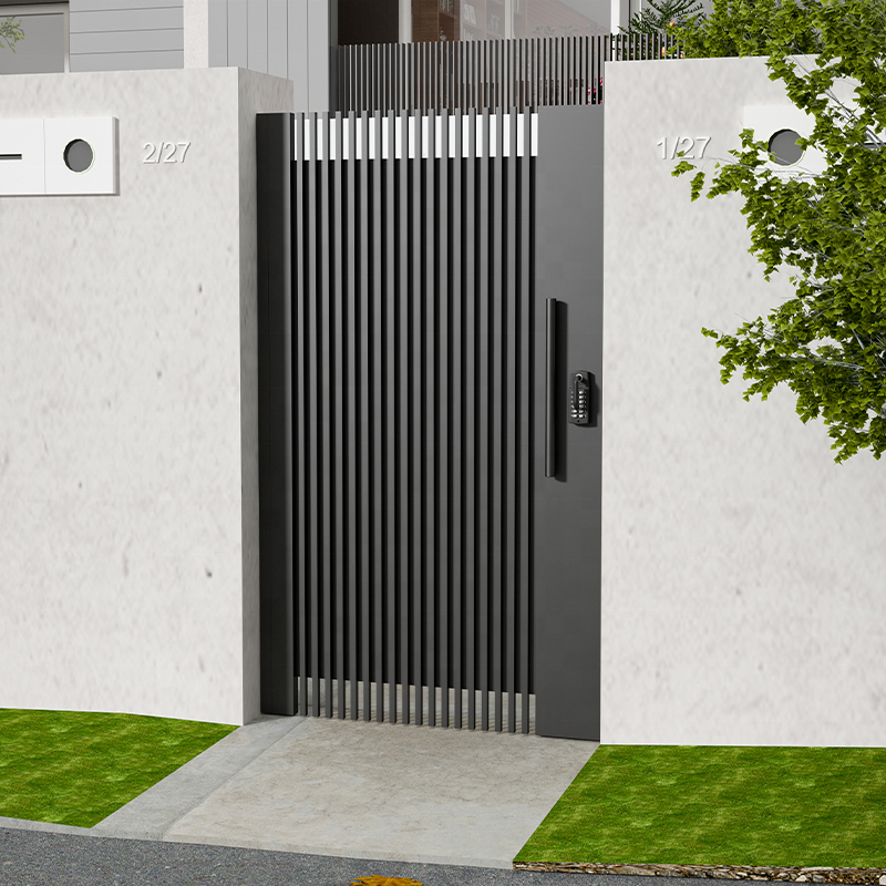 driveway grill aluminium main entrance gate design aluminum double swing entrance gate metal automatic swing entrance gate