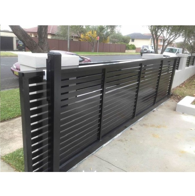 Aluminium Metal Gates Doors Electric Metal Sliding Garden Modern House Gate Designs Aluminum Slat Sliding Gate