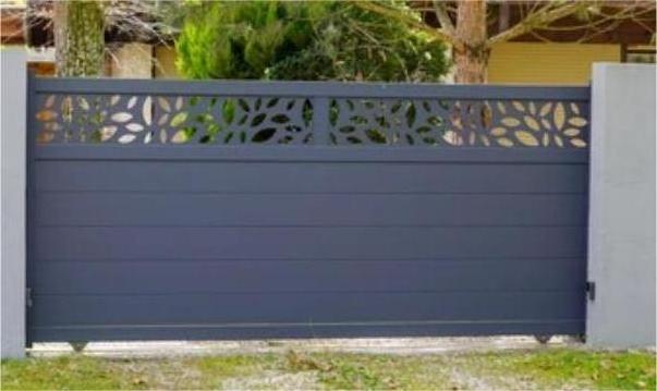 Customized automatic wrought iron garden gates electric sliding driveway gate design outdoor laser cut sliding door