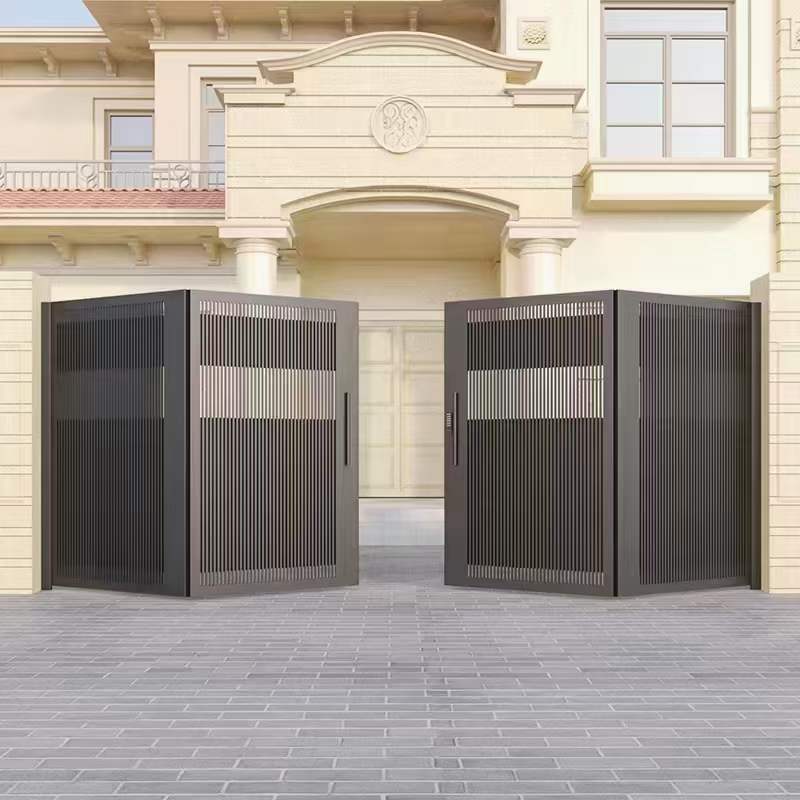 Automatic Aluminum Sliding Gate Design Black Aluminium Driveway Sliding Gates House Electric Wireless driveway gate remote