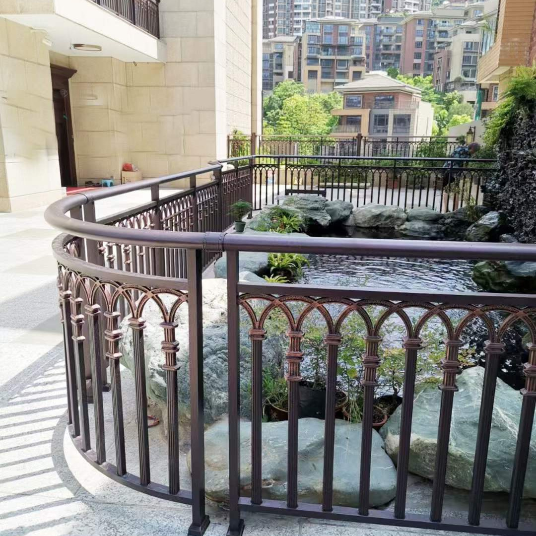 Balcony used safety iron stair handrail zinc steel guard rail