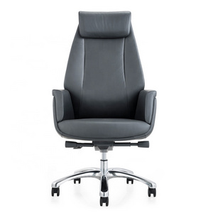 comfortable high back manager ceo office chair high quality white leather boss office chair