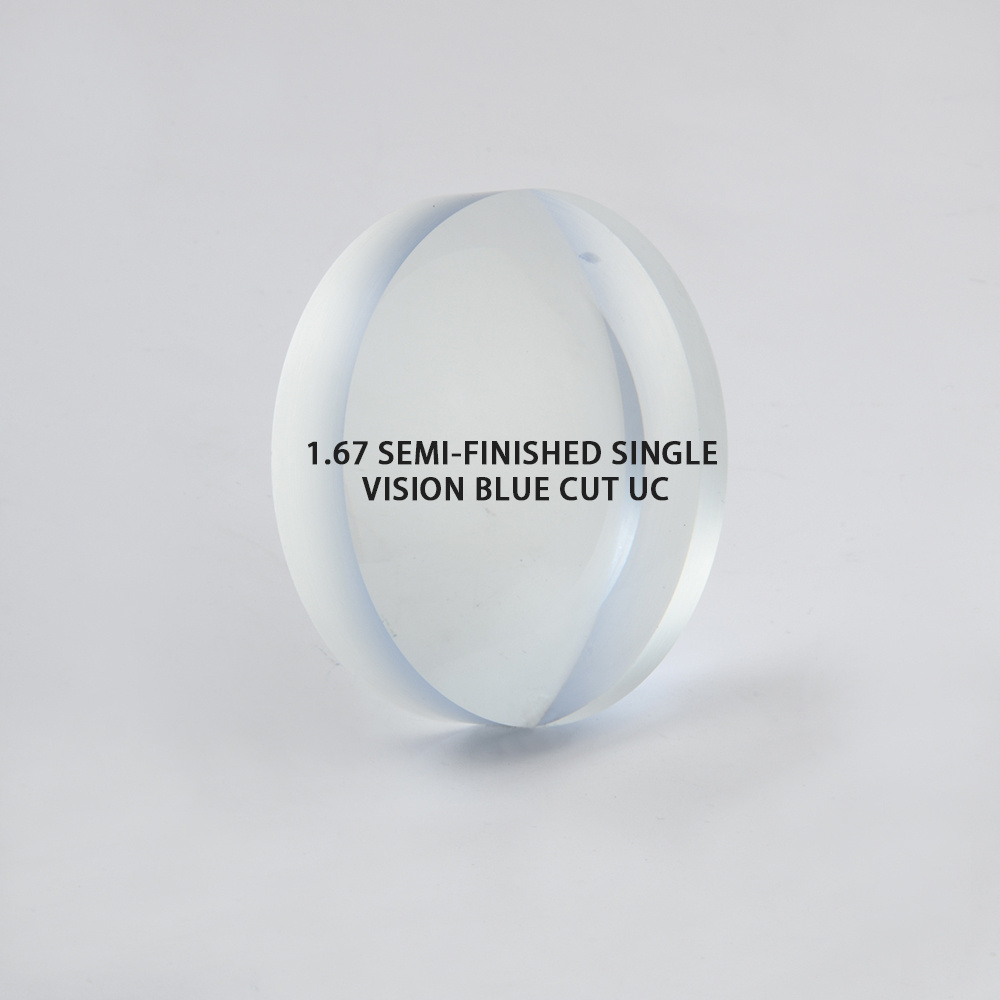 hot sale 1.67 blue cut semi finished single vision optical lens UC blanks