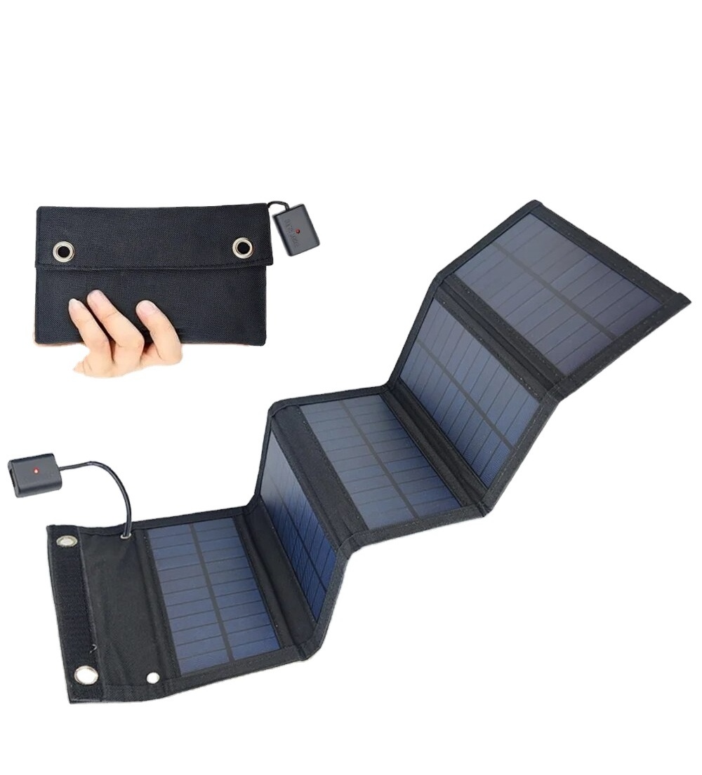 High Efficiency Outdoor Portable Waterproof Flexible Folding Solar Panel 15w 5v Battery Charger For Smart Mobile Phone