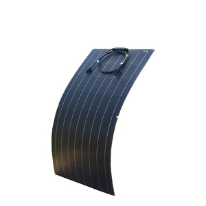 ETFE Solar Panel 100W 12V 24V Monocrystalline Flexible 200W System Kit Black Solar Battery Charger with PV Connector for RV Boat