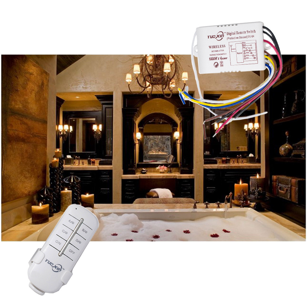 Digital Remote Control Light Switch Wireless ON OFF Remote Control Switch for Light Bulb Chandelier 220V RF433 1/2/3/4 Ways