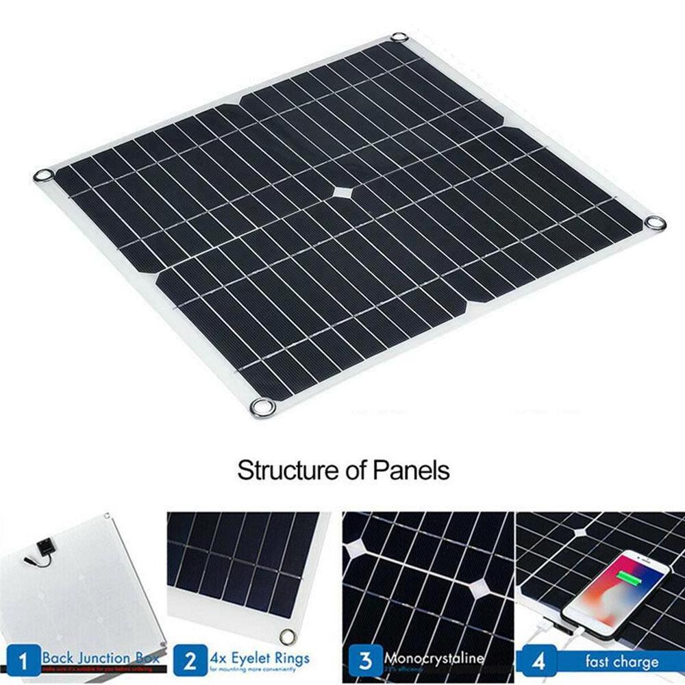 Portable Solar Battery Charger Maintainer Flexible Solar Panel 12v Solar Trickle Charger for Car Truck Boat RV Motorcycle Marine