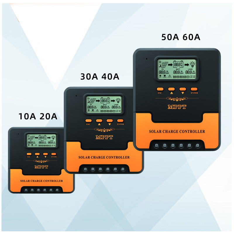 40A 60A MPPT Solar Charge Controller 12V/24V Auto Working PV 100V Solar Panel Charge Regulator  Negative Ground Solar Controller