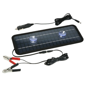 Solar-Battery-Trickle-Charger-Maintainer-12V Portable Waterproof Solar Panel Trickle Charging Kit for Car, Motorcycle, Boat,  RV